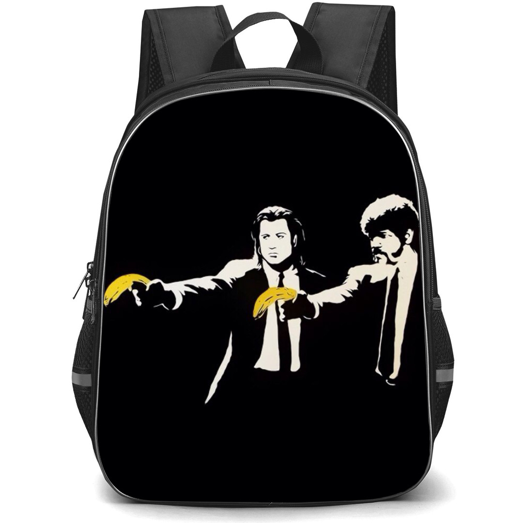 Pulp Fiction Backpack StudentPack - Pulp Fiction Banksy Black And White Poster