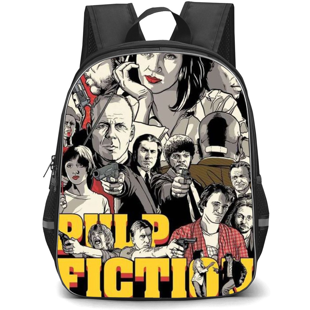 Pulp Fiction Backpack StudentPack - Pulp Fiction Retro Cartoon Art Sticker