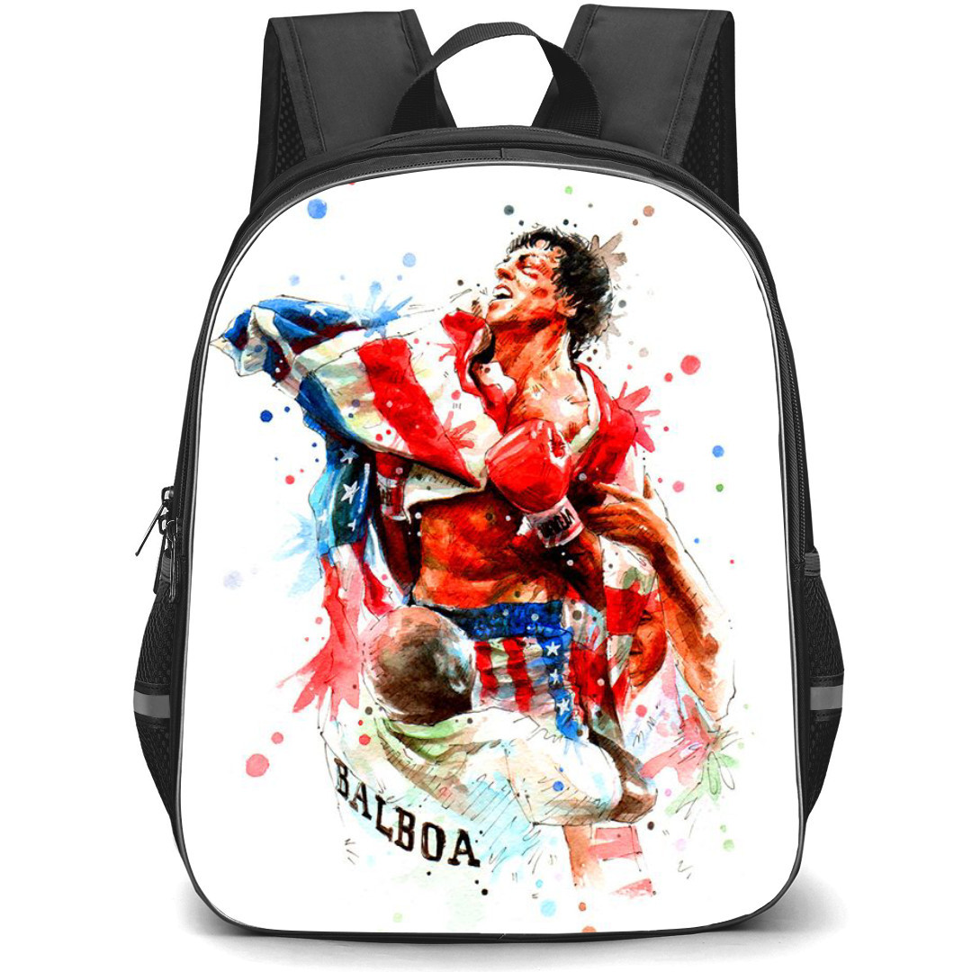 Rocky Backpack StudentPack - Rocky Balboa IV Illustration Art On White Background
