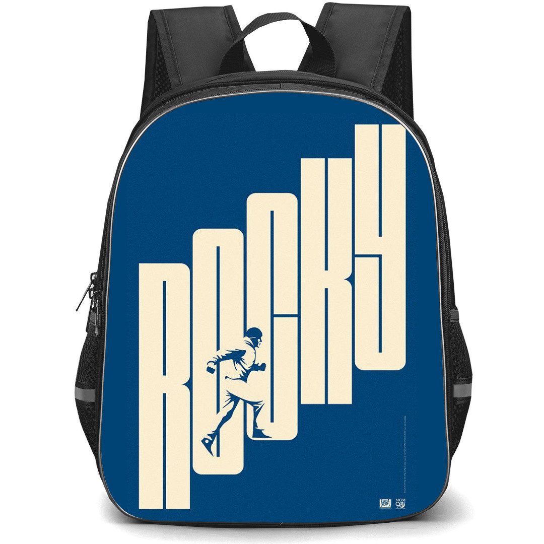 Rocky Backpack StudentPack - Rocky Balboa Stairs Training On Blue Background