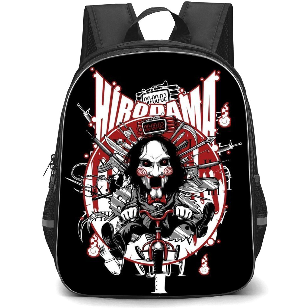 Saw Backpack StudentPack - Saw Jigsaw Vector Illustration Art On Black Background