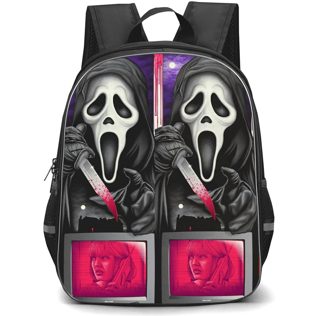 The Scream Backpack StudentPack - The Scream Ghostface With His Knife Canvas