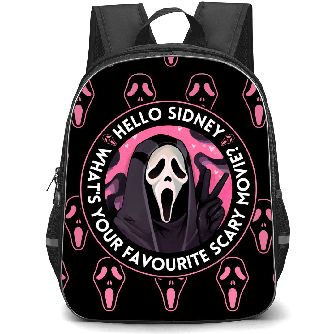 The Scream Backpack StudentPack - The Scream Pink Ghostface Hello Sidney Scream Poster