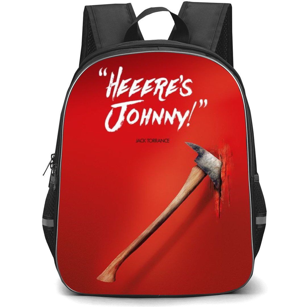 The Shining Backpack StudentPack - The Shining Heeeres Johnny Poster Red Background