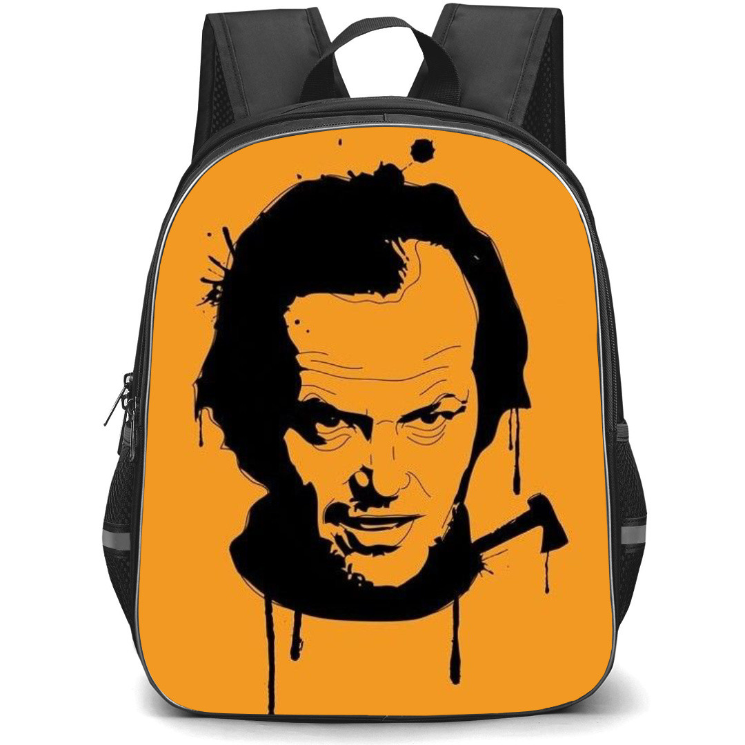 The Shining Backpack StudentPack - The Shining Jack Nicholson Black Portrait Illustration On Orange