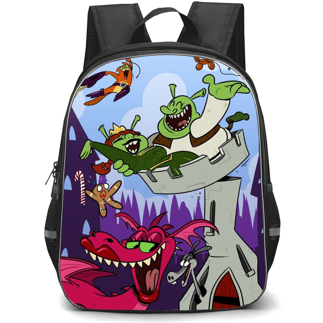 Shrek Phone Case Backpack StudentPack - Characters Cartoon Art Castle Background