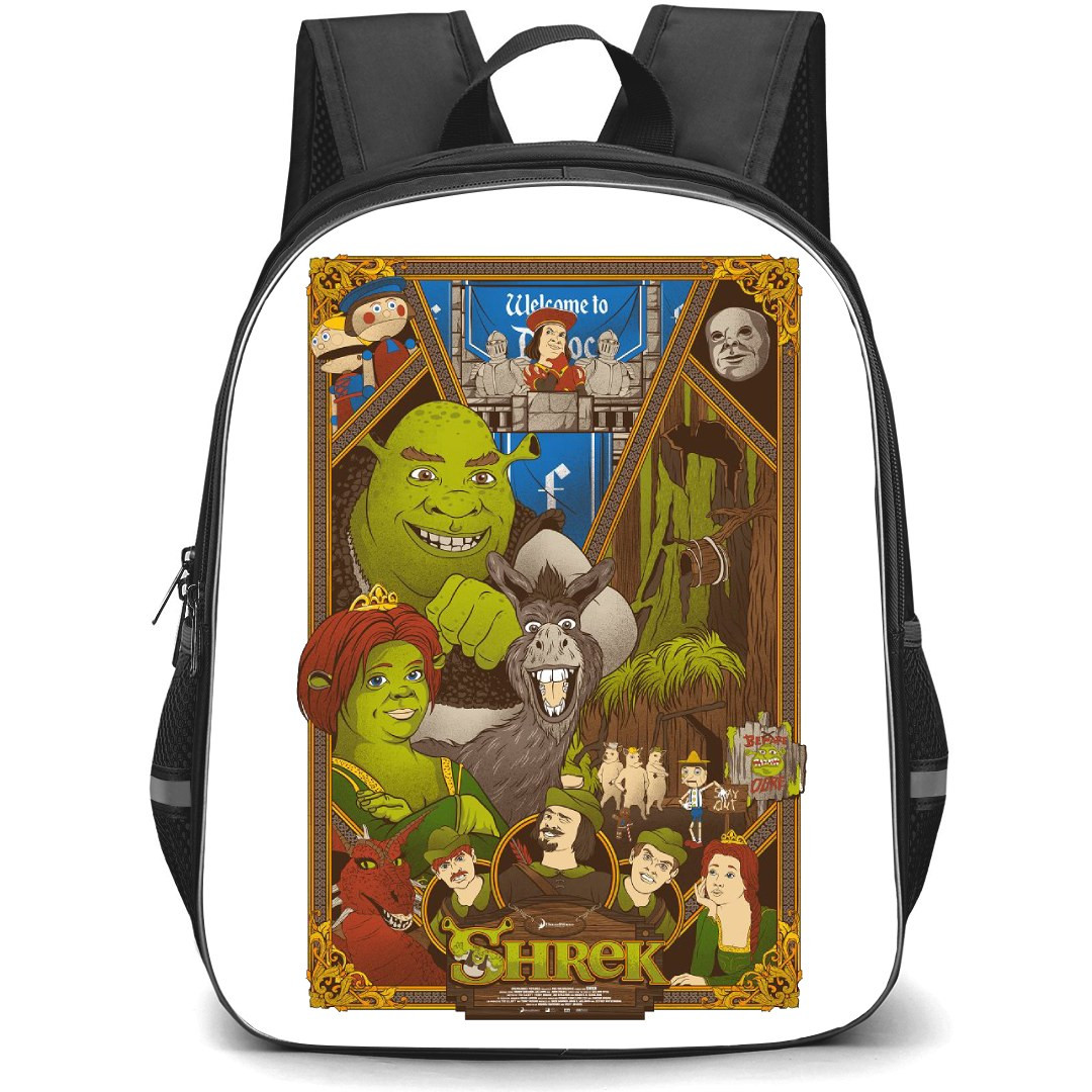 Shrek Phone Case Backpack StudentPack - Characters Comic Art Collage