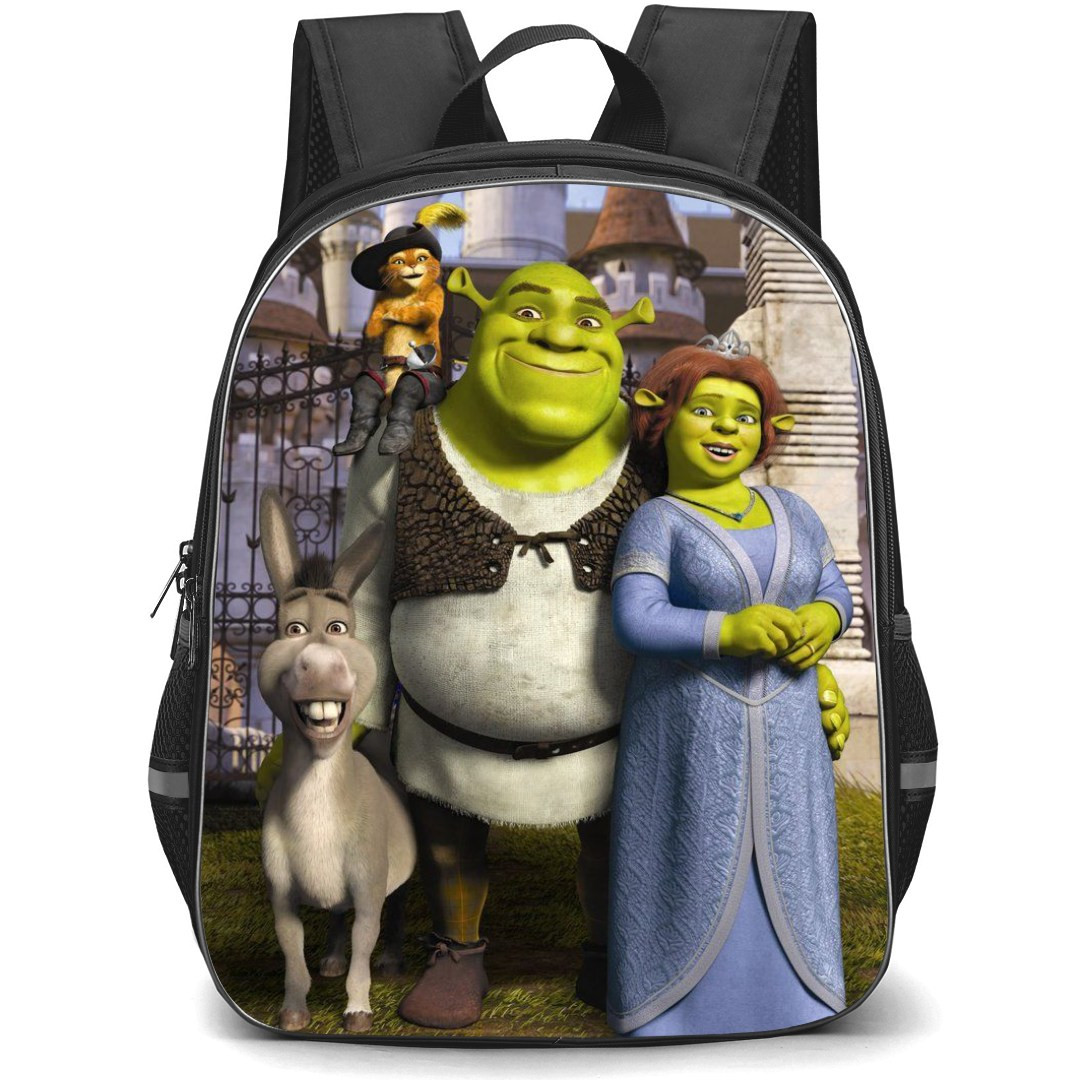 Shrek Phone Case Backpack StudentPack - Characters Family Portrait Castle Backgound