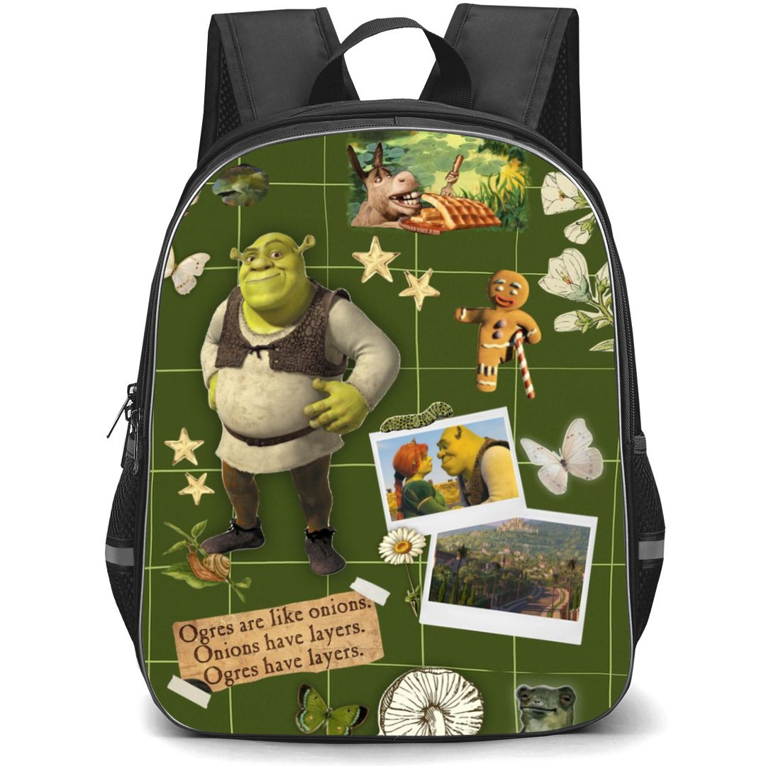 Shrek Phone Case Backpack StudentPack - Characters Ogres are like onions Collage