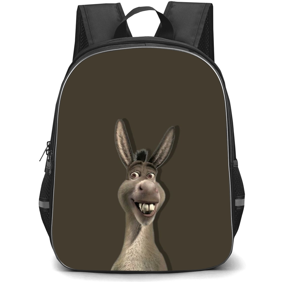 Shrek Donkey Phone Case Backpack StudentPack - Donkey Grinning Gray Background Portrait