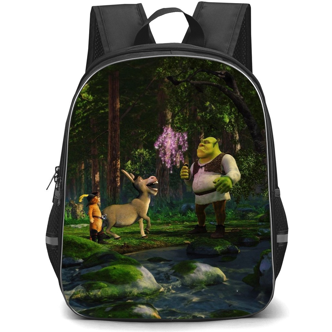 Shrek Phone Case Backpack StudentPack - Shrek and Donkey talking Trees Background