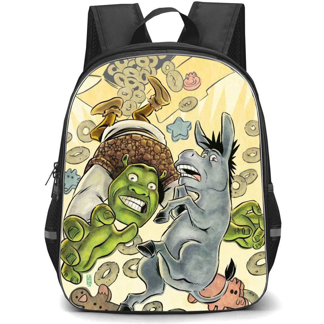 Shrek Phone Case Backpack StudentPack - Shrek and Shocked Donkey Illustration