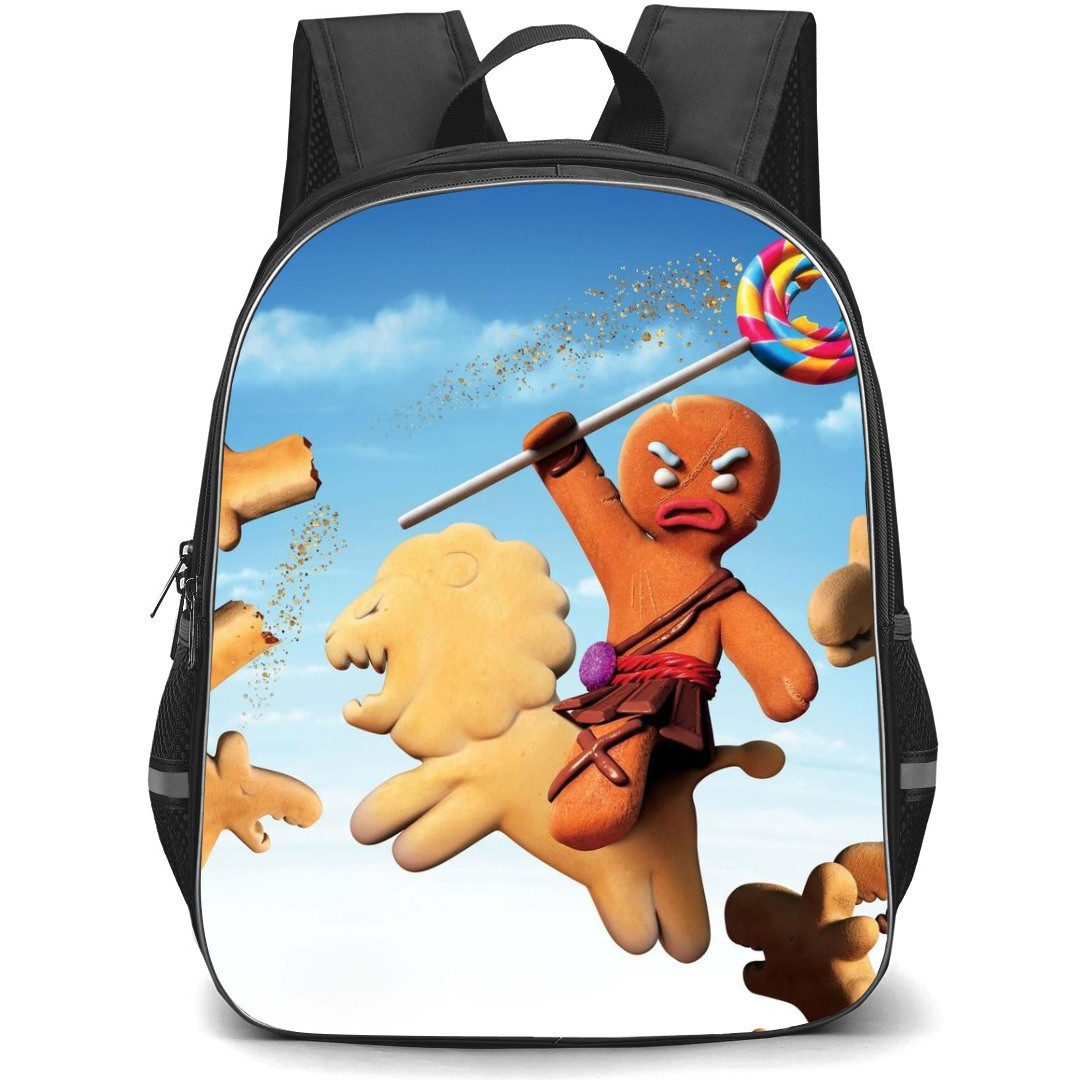 Shrek Gingerbread Man Phone Case Backpack StudentPack - Gingerbread Man Mad with Candy Illustration