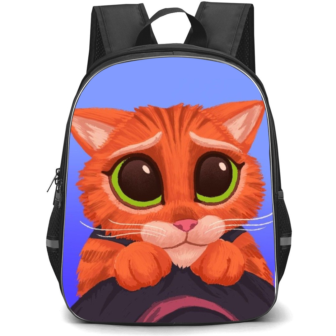 Shrek Puss In Boots Phone Case Backpack StudentPack - Puss In Boots Sad Violet Background