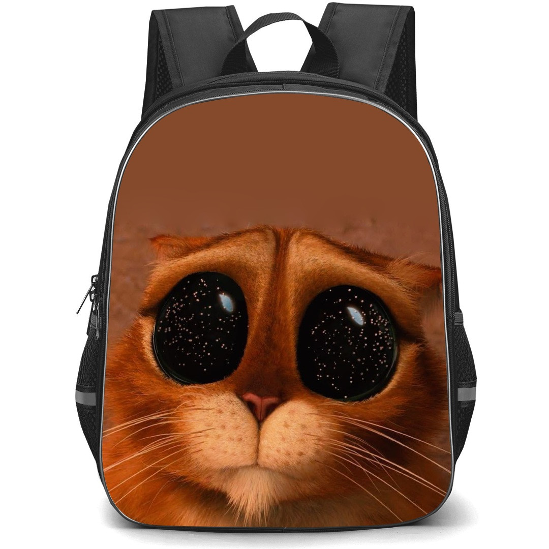 Shrek Puss In Boots Phone Case Backpack StudentPack - Puss In Boots Starry Sad Eyes Portrait