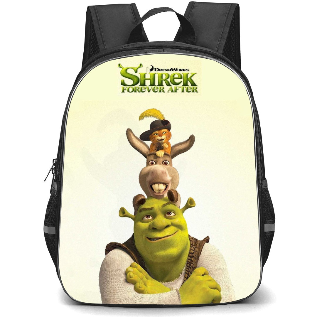 Shrek Phone Case Backpack StudentPack - Puss Donkey and Shrek Smiling Portrait