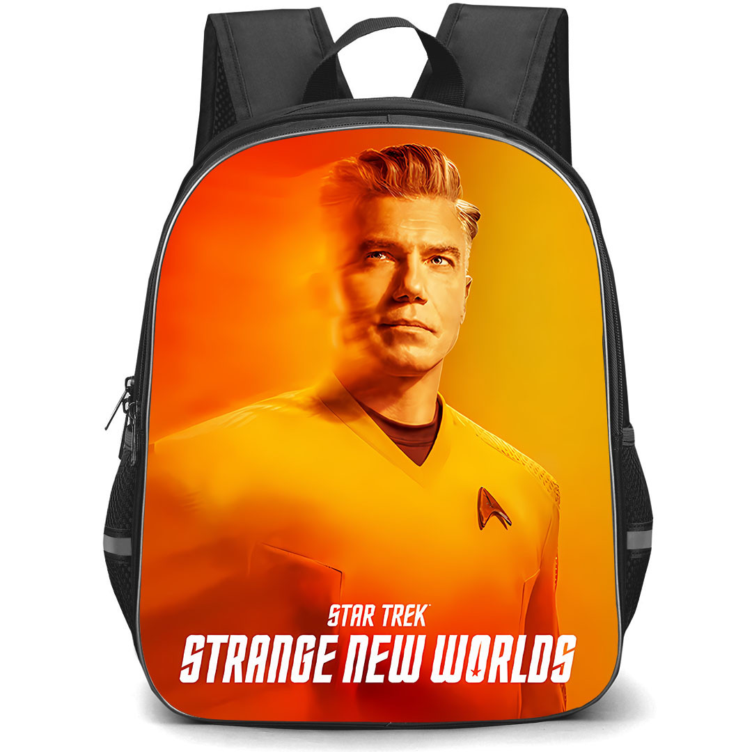Star Trek Strange New Worlds Captain Christopher Pike Backpack School Bag StudentPack - Captain Christopher Pike Golden Command Uniform Poster