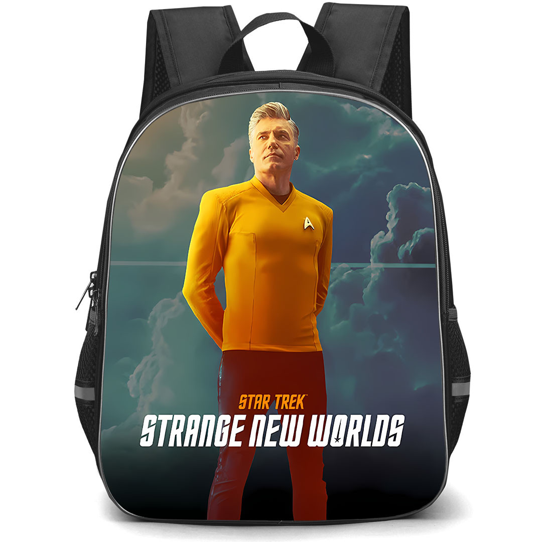 Star Trek Strange New Worlds Captain Christopher Pike Backpack School Bag StudentPack - Captain Christopher Pike Heroic Sky Poster