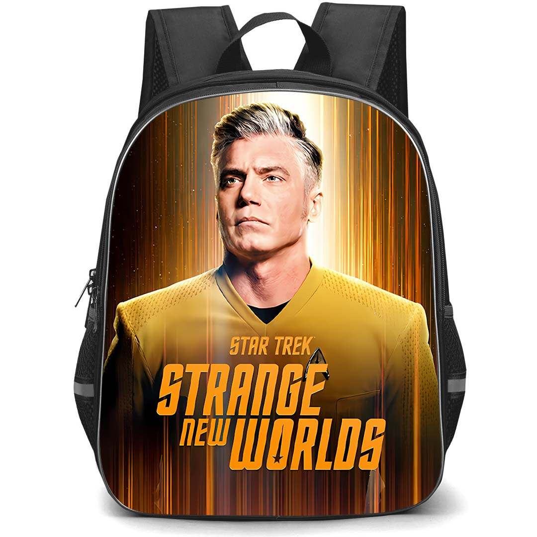 Star Trek Strange New Worlds Captain Christopher Pike Backpack School Bag StudentPack - Captain Christopher Pike Light Beam Portrait Poster