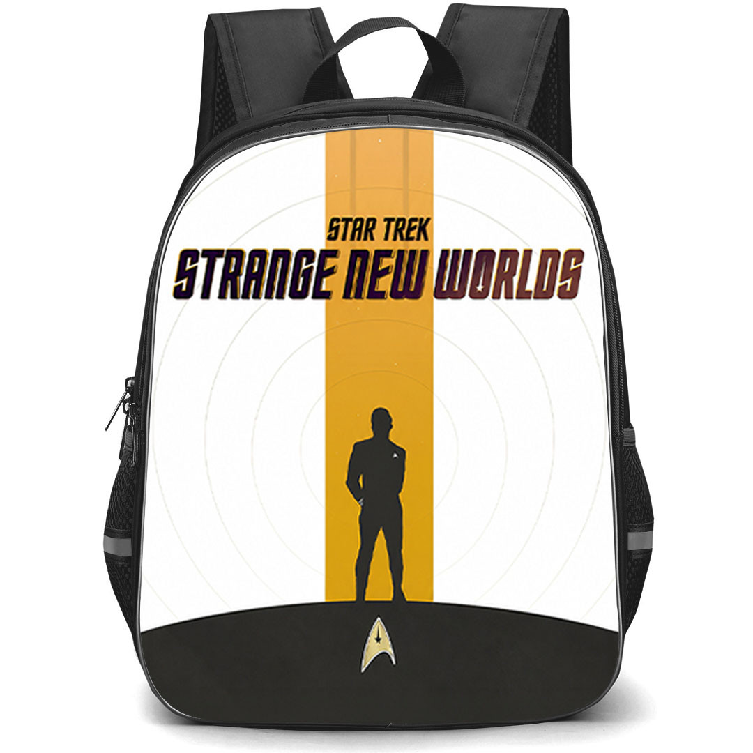 Star Trek Strange New Worlds Captain Christopher Pike Backpack School Bag StudentPack - Captain Christopher Pike Silhouette Minimal Poster