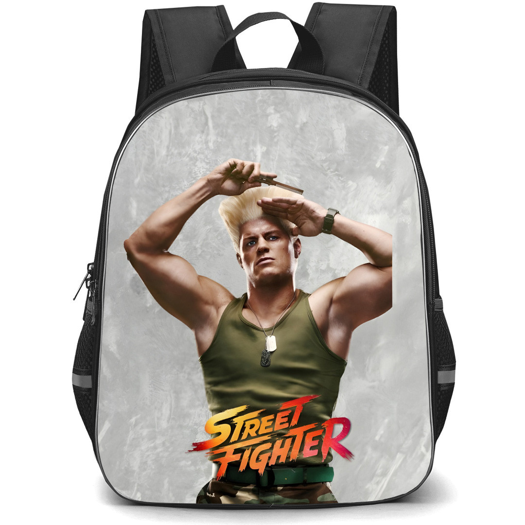 Street Fighter Guile Backpack School Bag StudentPack - Guile Fighting Stance Portrait Poster