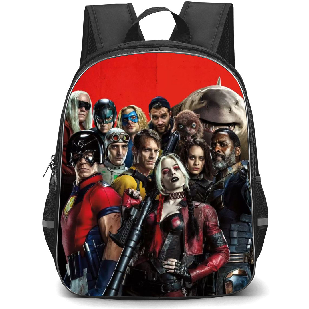Suicide Squad Backpack StudentPack - Suicide Squad Character On Red Background