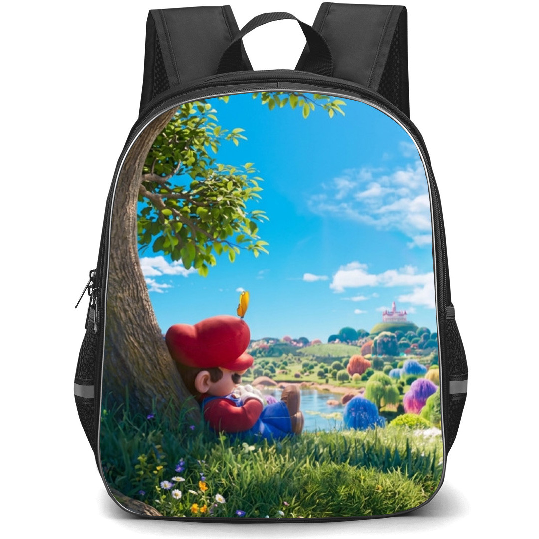 The Super Mario Galaxy Mario Backpack School Bag StudentPack - Mario Sitting On A Tree Poster
