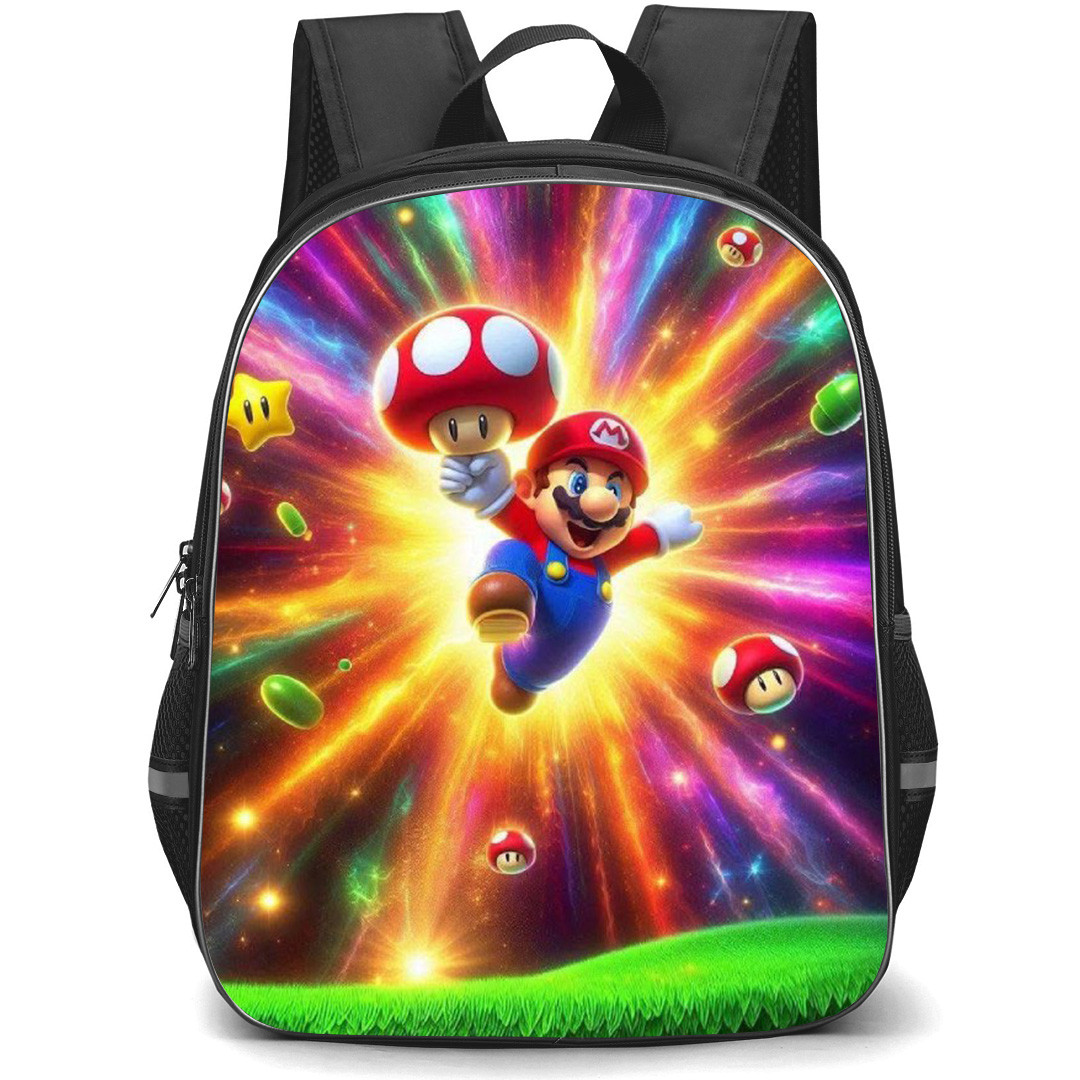 The Super Mario Galaxy Backpack School Bag StudentPack - Mario Mushroom Poster