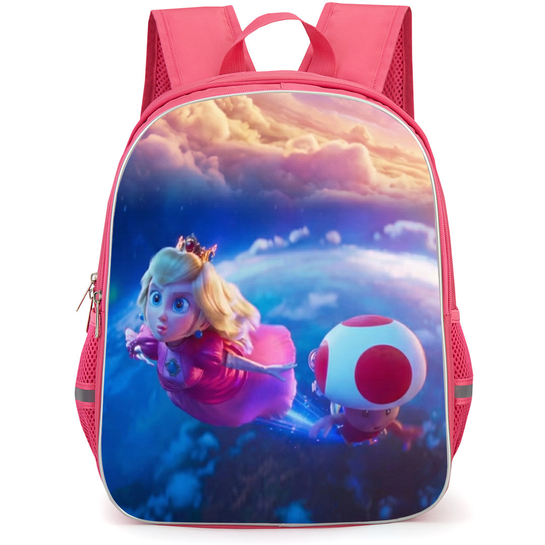 The Super Mario Galaxy Backpack School Bag StudentPack - Princess Peach And Toad Flying