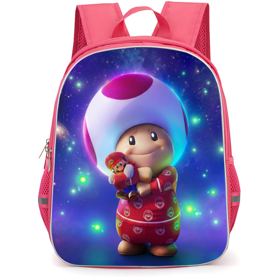 The Super Mario Galaxy Backpack School Bag StudentPack - Toad Hug Mario Poster