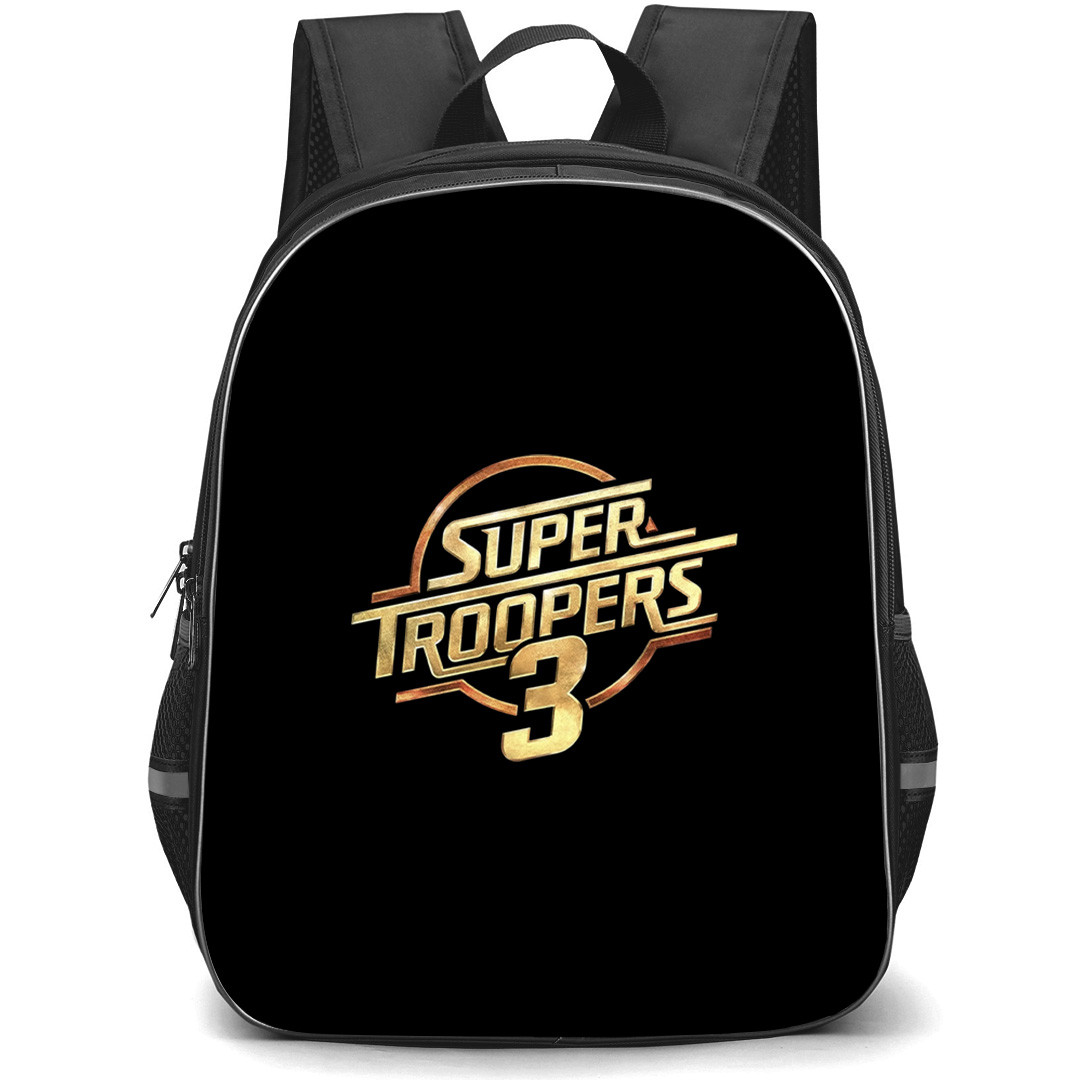 Super Troopers Backpack School Bag StudentPack - Super Troopers 3 Gold Metallic Logo Emblem Sticker