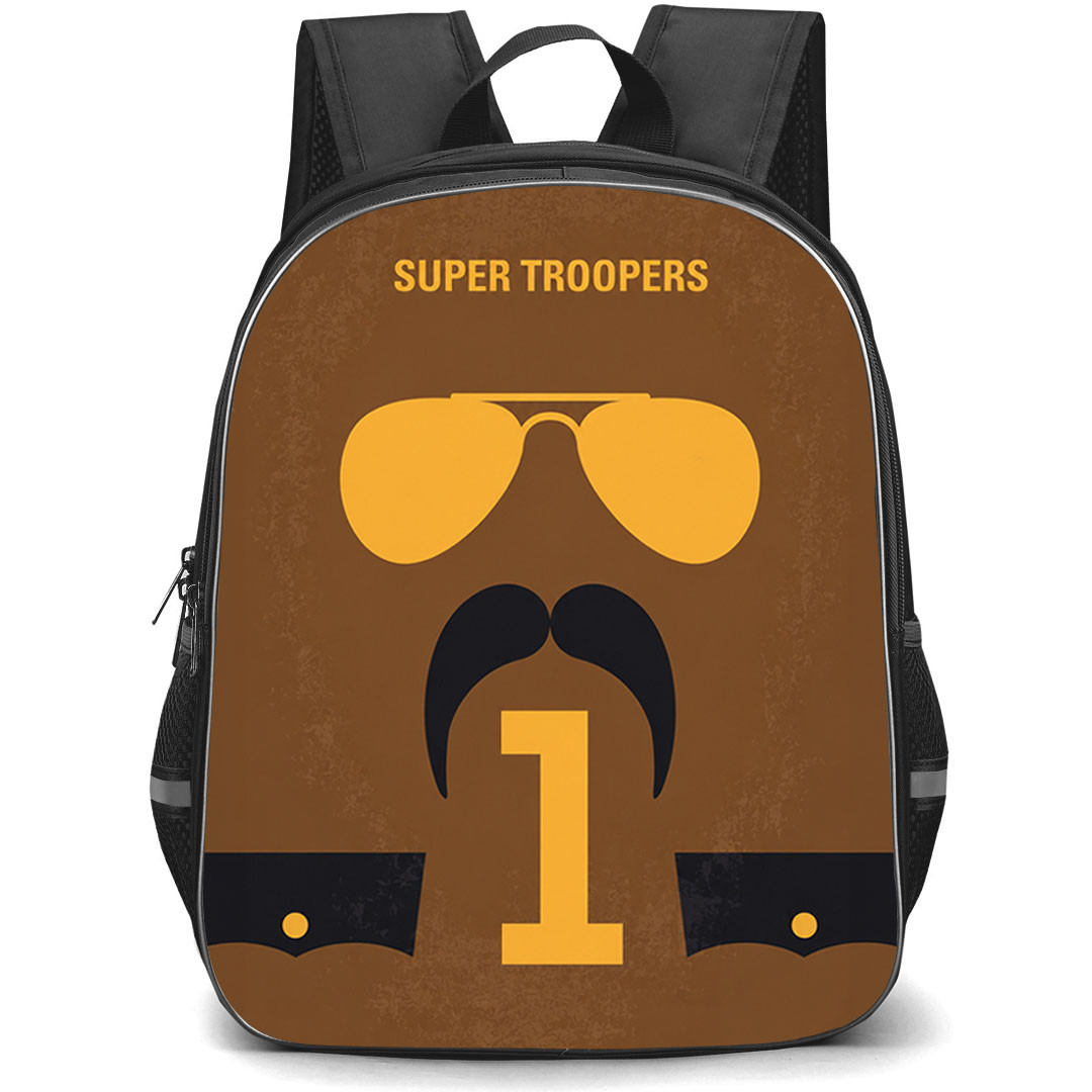 Super Troopers Backpack School Bag StudentPack - Super Troopers Minimal Mustache Badge Poster