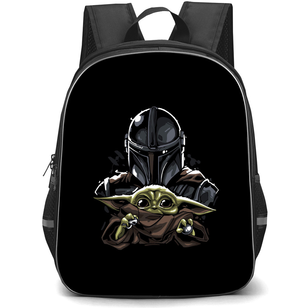 Star Wars The Mandalorian And Grogu Backpack School Bag StudentPack - Star Wars The Mandalorian And Grogu Fierce Avatar Illustration