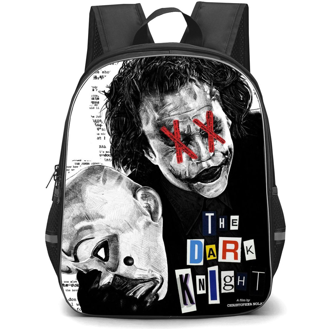 The Dark Knight Backpack StudentPack - The Dark Knight Heath Ledgers Joker Grayscale Poster