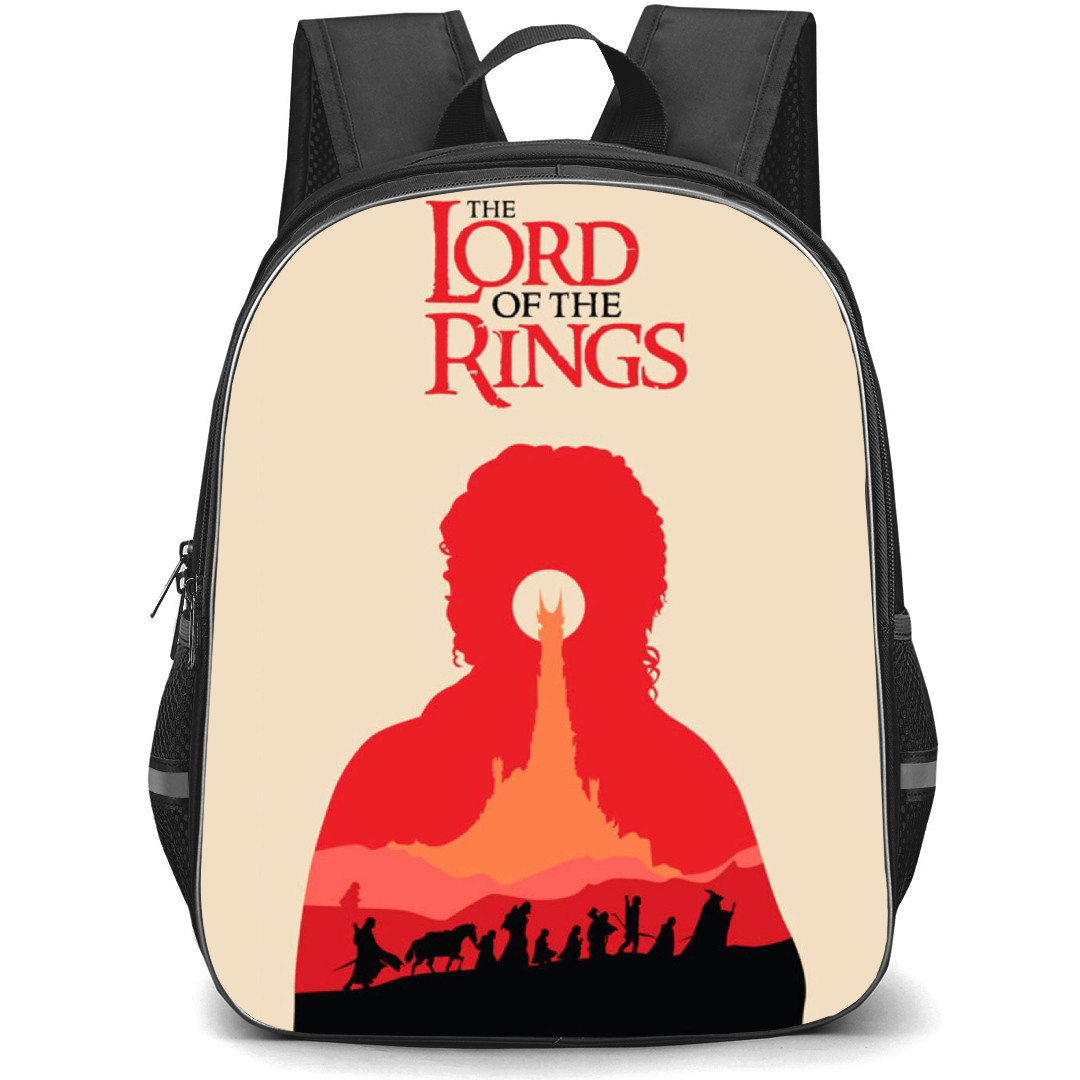 The Lord Of The Rings Backpack StudentPack - The Lord Of The Rings Silhouette Red Minimalist Poster
