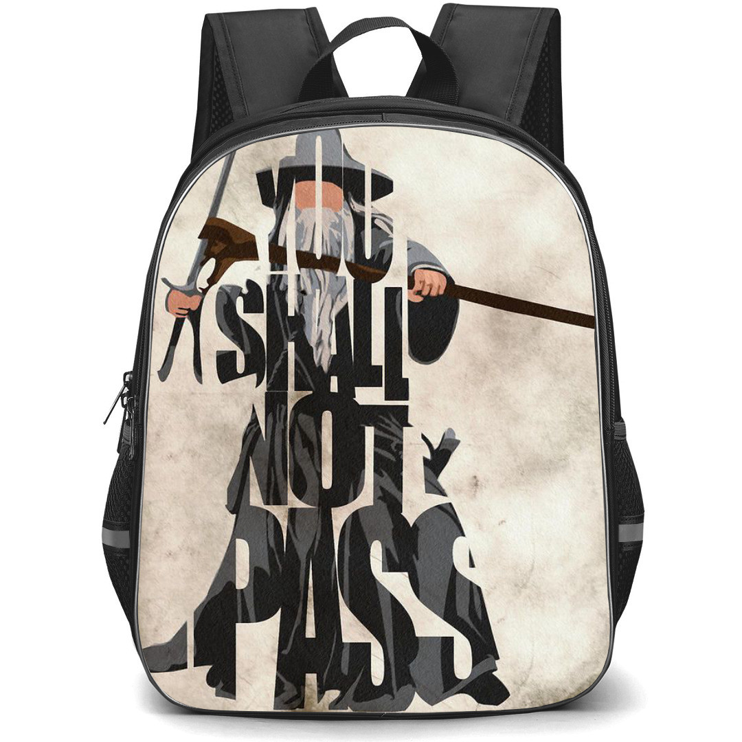 The Lord Of The Rings Backpack StudentPack - The Lord Of The Rings Typographic You Shall Not Pass Poster