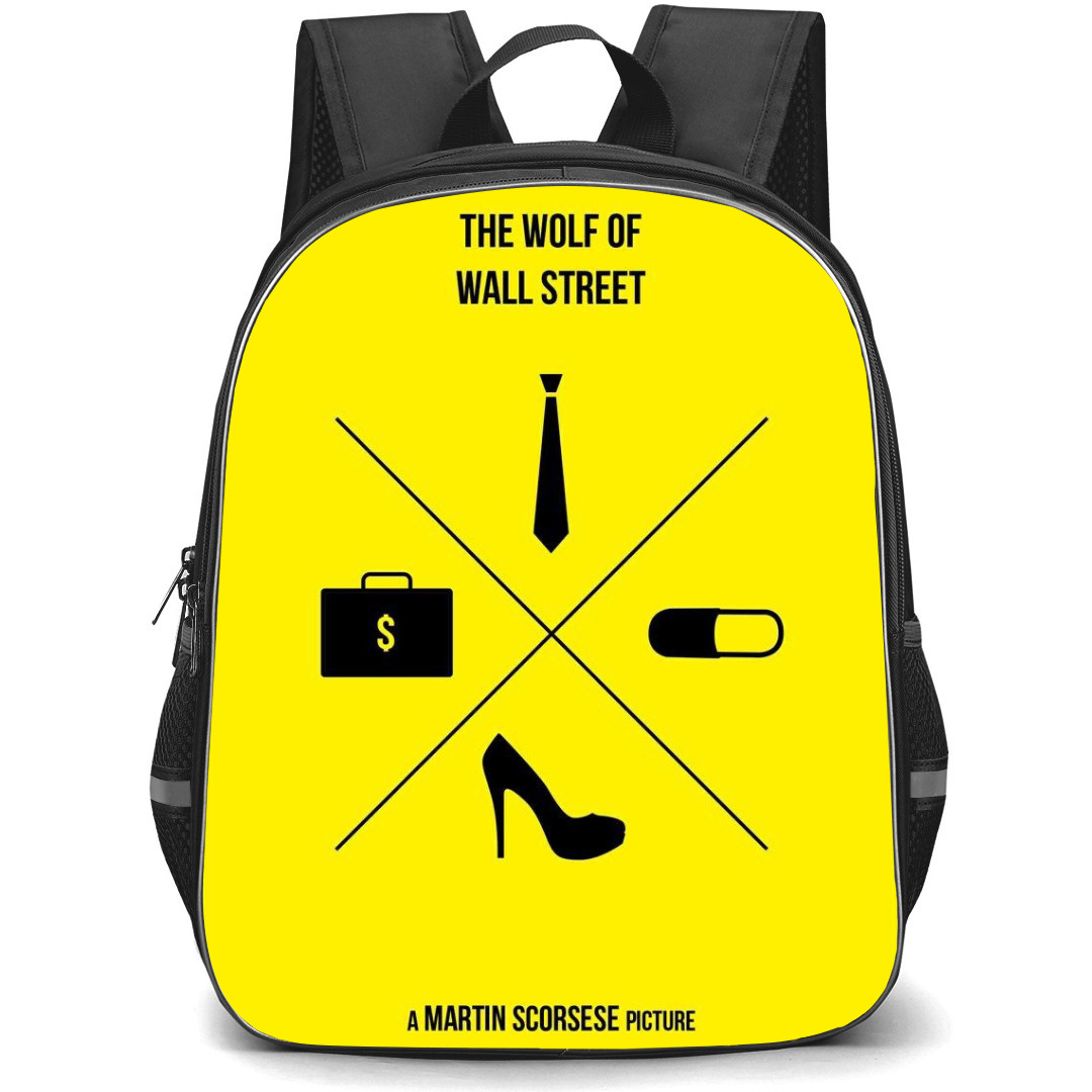 The Wolf of Wall Street Backpack StudentPack - The Wolf of Wall Street Movie Minimalist Poster Yellow Background