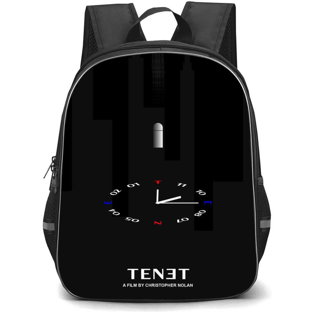 Tenet Backpack StudentPack - Tenet Movie Black Minimalist Poster
