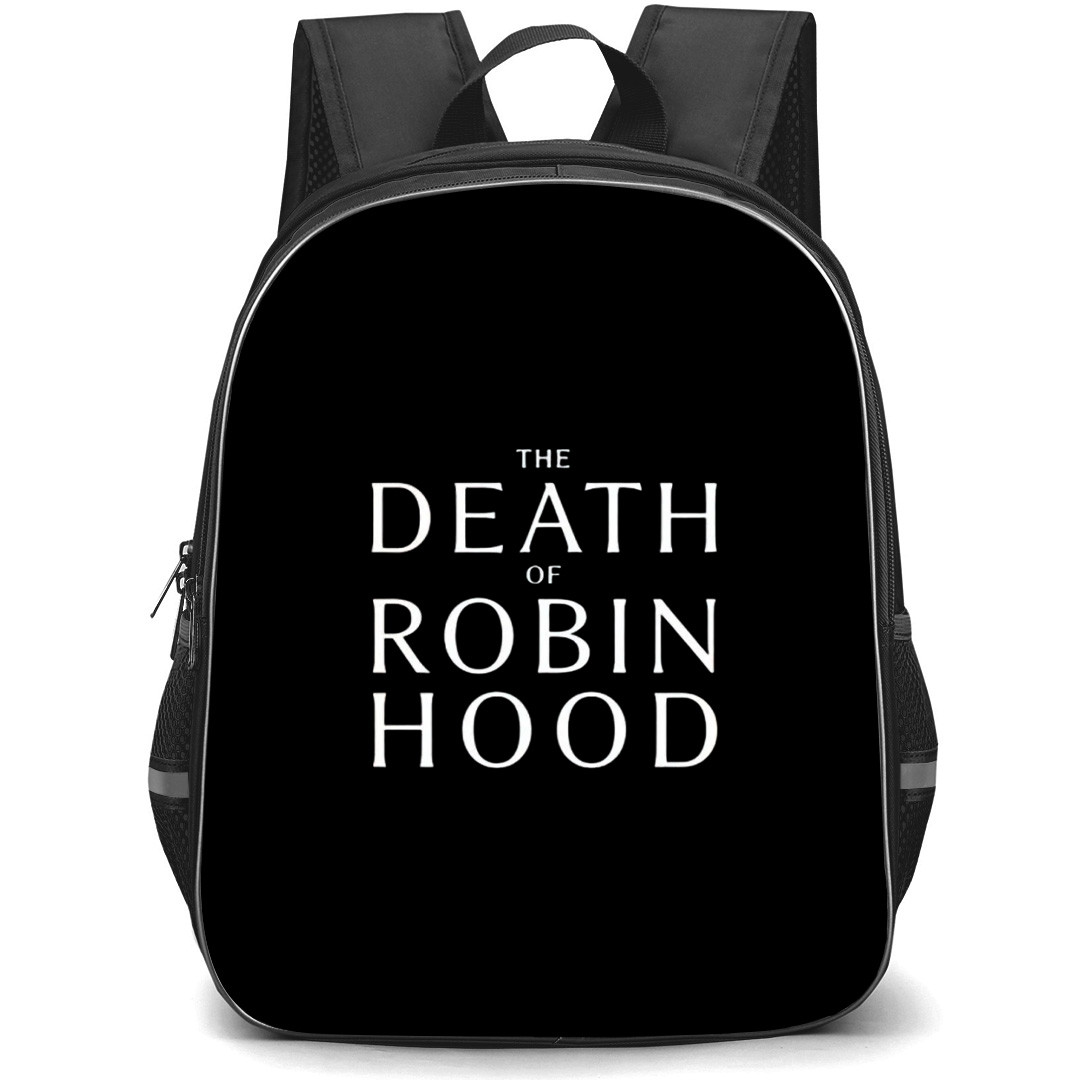 The Death of Robin Hood Backpack School Bag StudentPack - The Death of Robin Hood White Text Logo Sticker