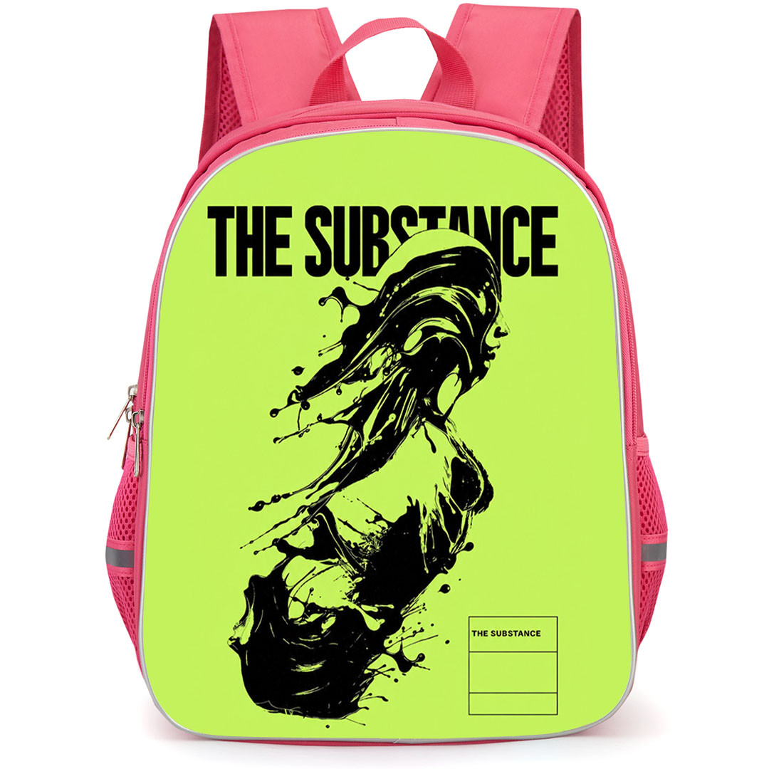 The Substance Backpack School Bag StudentPack - The Substance Neon Green Liquid Silhouette Art Poster