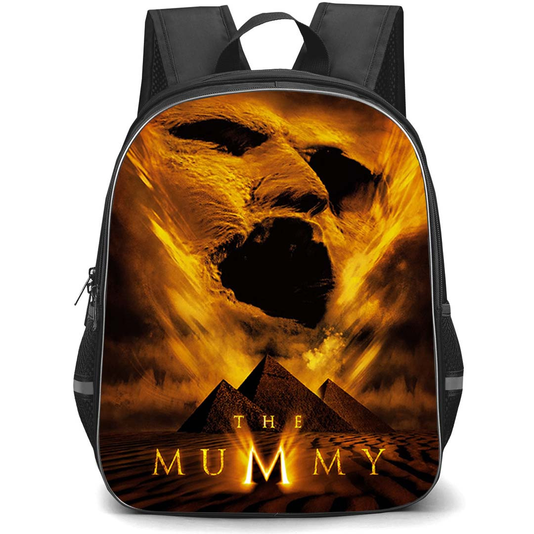 The Mummy 1999 Backpack School Bag StudentPack - The Mummy 1999 Fiery Mummy Face Desert Pyramid Poster