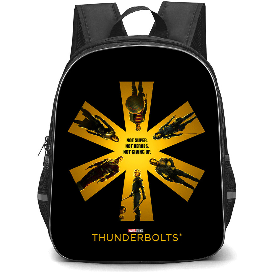 Thunderbolts Backpack StudentPack - Thunderbolts Not Super Not Heroes Not Giving Up Movie Poster