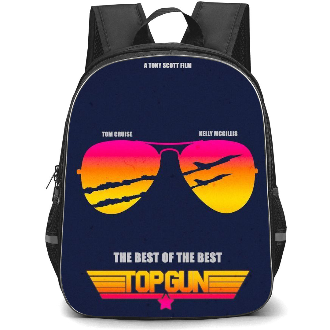 Top Gun Backpack StudentPack - Top Gun Movie Aviator Sunglass And Logo On Blue Background