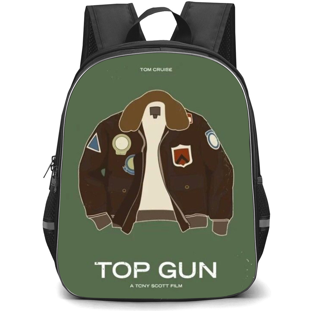 Top Gun Backpack StudentPack - Top Gun Tom Cruise Jacket Minimalist Art On Blue Background