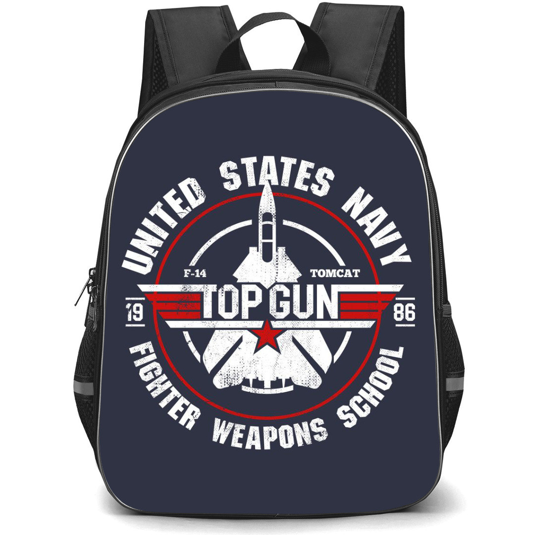 Top Gun Backpack StudentPack - Top Gun US Fighter Weapons School Poster On Purpcle Background