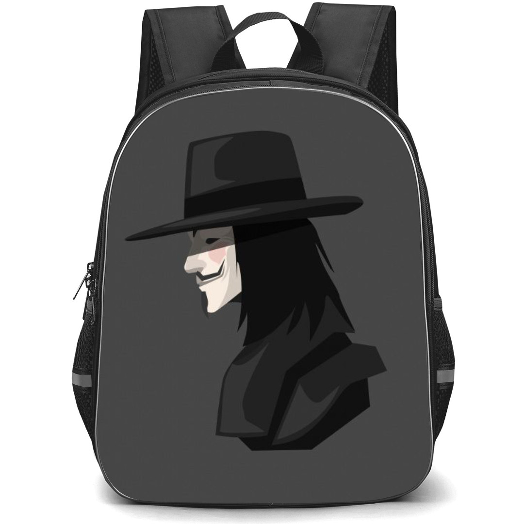 V For Vendetta Backpack StudentPack - V For Vendetta Side Portrait Illustration On Dark Background