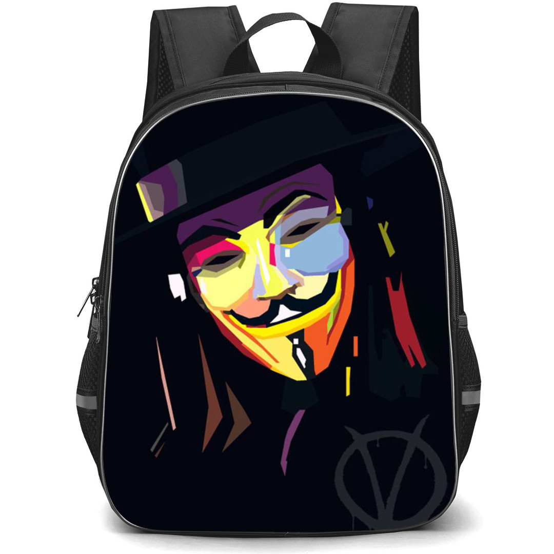 V For Vendetta Backpack StudentPack - V For Vendetta Wpap Portrait On Black Background