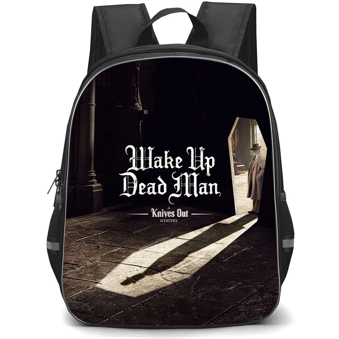 Wake Up Dead Man Benoit Blanc Backpack School Bag StudentPack - Benoit Blanc Coffin Door Mystery Poster