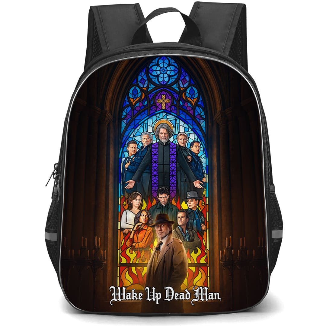 Wake Up Dead Man Benoit Blanc Backpack School Bag StudentPack - Benoit Blanc Stained Glass Cathedral Poster