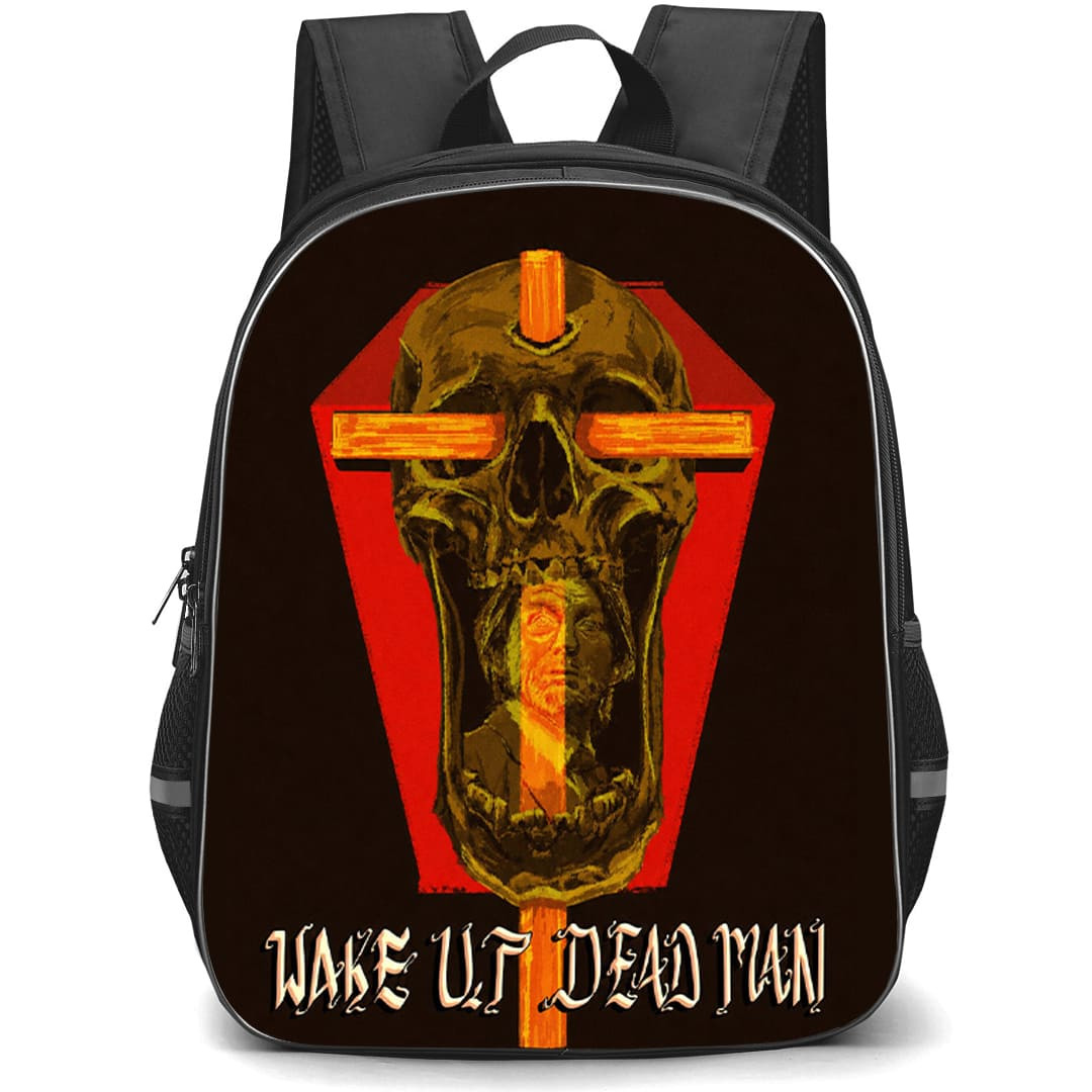 Wake Up Dead Man Backpack School Bag StudentPack - Wake Up Dead Man Minimalist Skull Mystery Poster